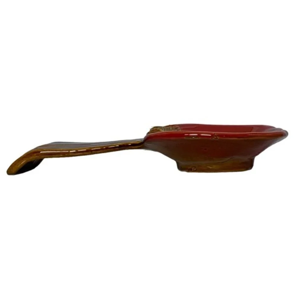 Apple Theme Spoon Rest Rich Rustic Harvest Apple Artisan Ceramic Hand Painted